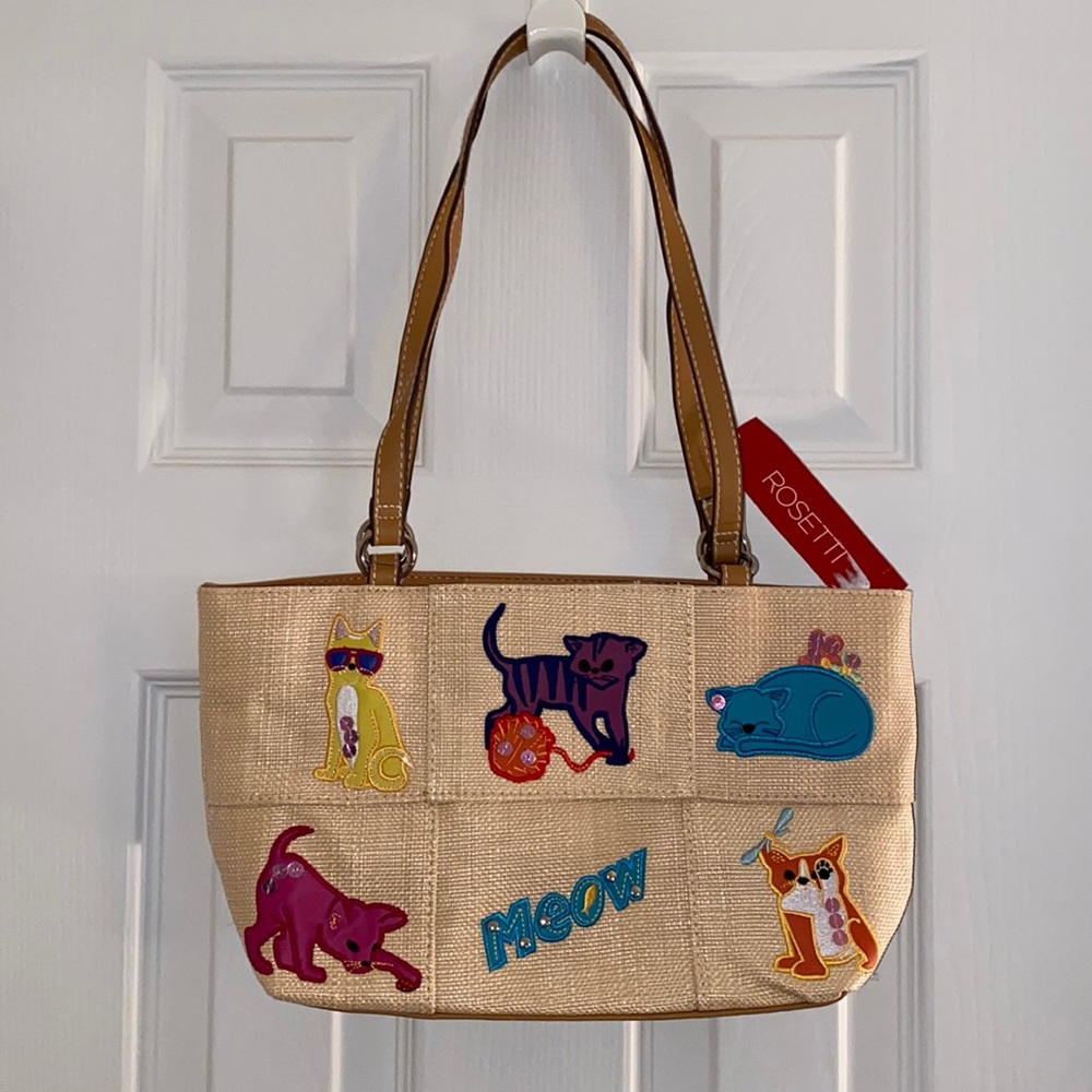 Rosetti Block Party Cancun Straw Handbag